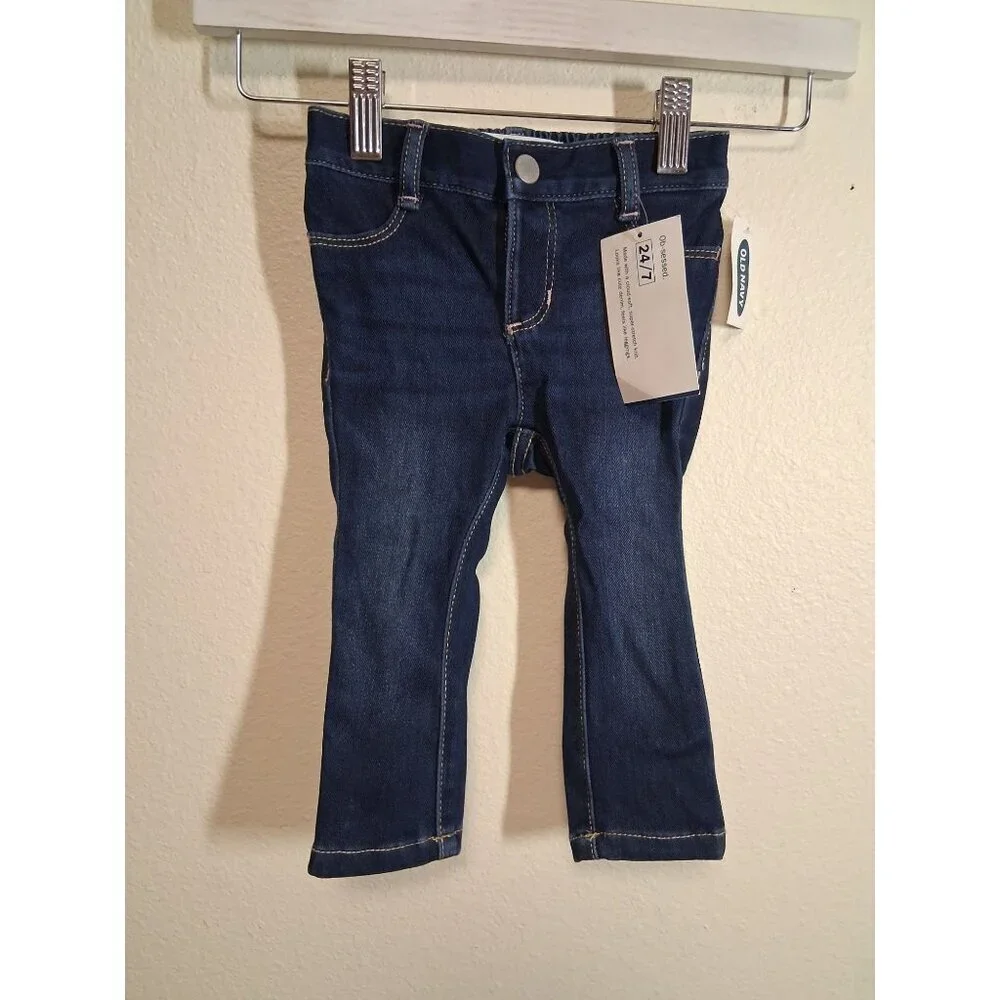 NWT Old Navy Denim Blue Jeans Ballerina Jeggings Girls Size 12-18 Months